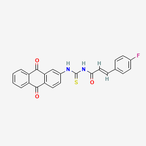 molecular formula C24H15FN2O3S B10875192 (2E)-N-[(9,10-dioxo-9,10-dihydroanthracen-2-yl)carbamothioyl]-3-(4-fluorophenyl)prop-2-enamide 