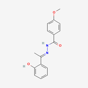 molecular formula C16H16N2O3 B10875202 N'-[(1E)-1-(2-hydroxyphenyl)ethylidene]-4-methoxybenzohydrazide 