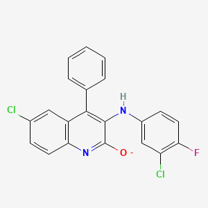 6-chloro-3-(3-chloro-4-fluoroanilino)-4-phenylquinolin-2-olate