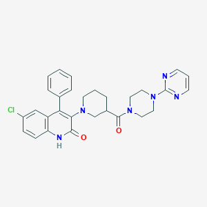 molecular formula C29H29ClN6O2 B10875219 6-chloro-4-phenyl-3-(3-{[4-(pyrimidin-2-yl)piperazin-1-yl]carbonyl}piperidin-1-yl)quinolin-2(1H)-one 