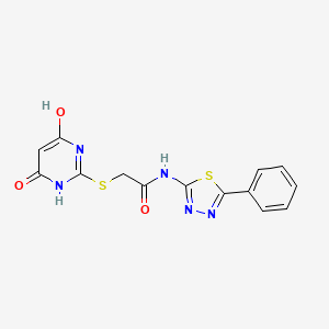 2-[(4,6-dihydroxypyrimidin-2-yl)sulfanyl]-N-(5-phenyl-1,3,4-thiadiazol-2-yl)acetamide