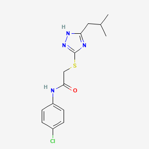 molecular formula C14H17ClN4OS B10875265 N-(4-chlorophenyl)-2-{[5-(2-methylpropyl)-4H-1,2,4-triazol-3-yl]sulfanyl}acetamide 