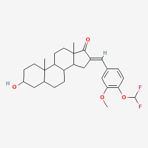 (E)-16-(4-(difluoromethoxy)-3-methoxybenzylidene)-3-hydroxy-10,13-dimethyltetradecahydro-1H-cyclopenta[a]phenanthren-17(2H)-one