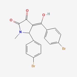 molecular formula C18H13Br2NO3 B10875278 5-(4-bromophenyl)-4-[(4-bromophenyl)carbonyl]-3-hydroxy-1-methyl-1,5-dihydro-2H-pyrrol-2-one 