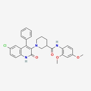 molecular formula C29H28ClN3O4 B10875281 1-(6-chloro-2-oxo-4-phenyl-1,2-dihydroquinolin-3-yl)-N-(2,4-dimethoxyphenyl)piperidine-3-carboxamide 