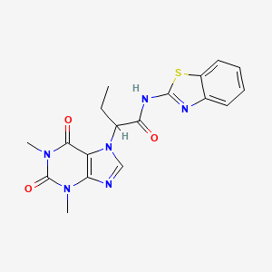 N-(1,3-benzothiazol-2-yl)-2-(1,3-dimethyl-2,6-dioxo-1,2,3,6-tetrahydro-7H-purin-7-yl)butanamide