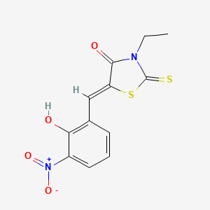 molecular formula C12H10N2O4S2 B10875292 (5Z)-3-ethyl-5-(2-hydroxy-3-nitrobenzylidene)-2-thioxo-1,3-thiazolidin-4-one 