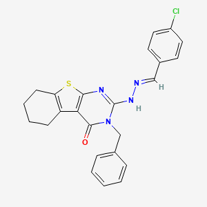 3-benzyl-2-[(2E)-2-(4-chlorobenzylidene)hydrazinyl]-5,6,7,8-tetrahydro[1]benzothieno[2,3-d]pyrimidin-4(3H)-one