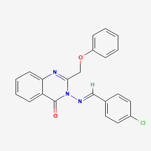 molecular formula C22H16ClN3O2 B10875297 3-{[(E)-(4-chlorophenyl)methylidene]amino}-2-(phenoxymethyl)quinazolin-4(3H)-one 