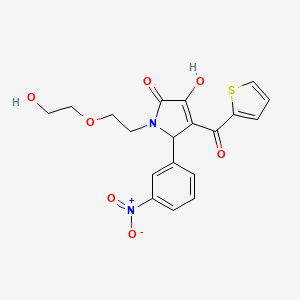 molecular formula C19H18N2O7S B10875325 (4E)-1-[2-(2-hydroxyethoxy)ethyl]-4-[hydroxy(thiophen-2-yl)methylidene]-5-(3-nitrophenyl)pyrrolidine-2,3-dione 