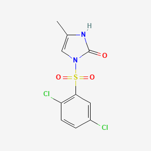 molecular formula C10H8Cl2N2O3S B10875343 1-[(2,5-dichlorophenyl)sulfonyl]-4-methyl-1,3-dihydro-2H-imidazol-2-one 