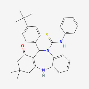 11-(4-tert-butylphenyl)-3,3-dimethyl-1-oxo-N-phenyl-1,2,3,4,5,11-hexahydro-10H-dibenzo[b,e][1,4]diazepine-10-carbothioamide