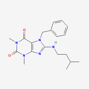 7-benzyl-1,3-dimethyl-8-[(3-methylbutyl)amino]-3,7-dihydro-1H-purine-2,6-dione