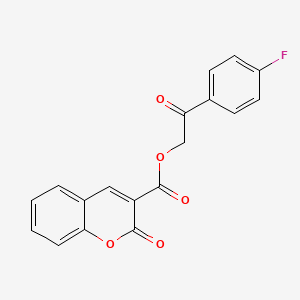 molecular formula C18H11FO5 B10875380 2-(4-fluorophenyl)-2-oxoethyl 2-oxo-2H-chromene-3-carboxylate 