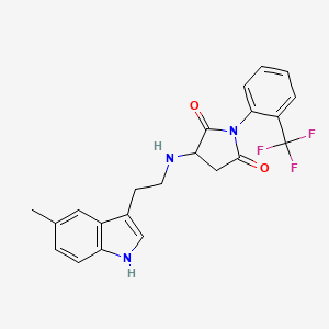 3-{[2-(5-methyl-1H-indol-3-yl)ethyl]amino}-1-[2-(trifluoromethyl)phenyl]pyrrolidine-2,5-dione