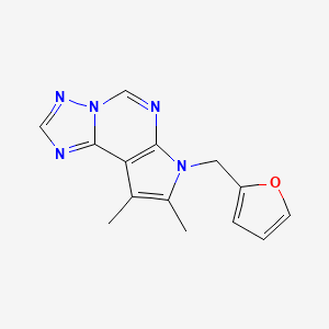 7-(furan-2-ylmethyl)-8,9-dimethyl-7H-pyrrolo[3,2-e][1,2,4]triazolo[1,5-c]pyrimidine