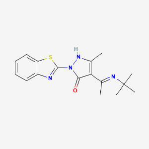 (4Z)-2-(1,3-benzothiazol-2-yl)-4-[1-(tert-butylamino)ethylidene]-5-methyl-2,4-dihydro-3H-pyrazol-3-one