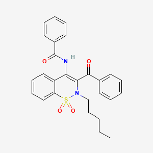 N-[1,1-dioxido-2-pentyl-3-(phenylcarbonyl)-2H-1,2-benzothiazin-4-yl]benzamide