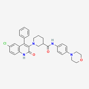 molecular formula C31H31ClN4O3 B10875405 1-(6-chloro-2-oxo-4-phenyl-1,2-dihydroquinolin-3-yl)-N-[4-(morpholin-4-yl)phenyl]piperidine-3-carboxamide 