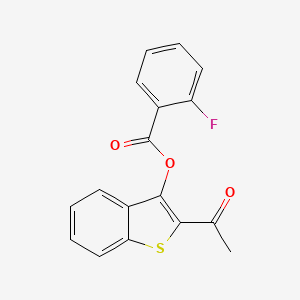 2-Acetyl-1-benzothiophen-3-yl 2-fluorobenzoate