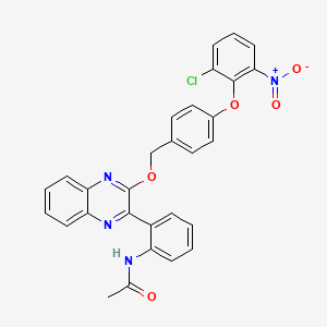 N-[2-(3-{[4-(2-chloro-6-nitrophenoxy)benzyl]oxy}quinoxalin-2-yl)phenyl]acetamide