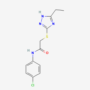 molecular formula C12H13ClN4OS B10875433 N-(4-chlorophenyl)-2-[(5-ethyl-4H-1,2,4-triazol-3-yl)sulfanyl]acetamide 