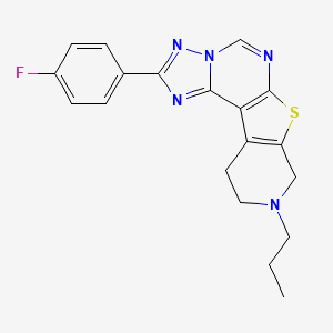 4-(4-fluorophenyl)-13-propyl-10-thia-3,5,6,8,13-pentazatetracyclo[7.7.0.02,6.011,16]hexadeca-1(9),2,4,7,11(16)-pentaene