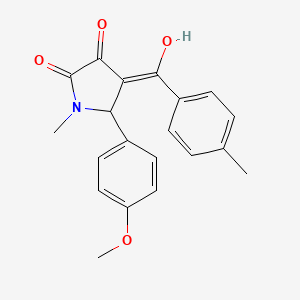 molecular formula C20H19NO4 B10875488 3-hydroxy-5-(4-methoxyphenyl)-1-methyl-4-(4-methylbenzoyl)-1,5-dihydro-2H-pyrrol-2-one 