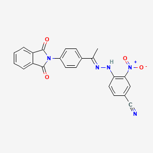 4-[(2E)-2-{1-[4-(1,3-dioxo-1,3-dihydro-2H-isoindol-2-yl)phenyl]ethylidene}hydrazinyl]-3-nitrobenzonitrile