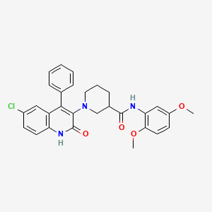 1-(6-chloro-2-oxo-4-phenyl-1,2-dihydroquinolin-3-yl)-N-(2,5-dimethoxyphenyl)piperidine-3-carboxamide