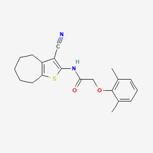 molecular formula C20H22N2O2S B10875511 N-(3-cyano-5,6,7,8-tetrahydro-4H-cyclohepta[b]thiophen-2-yl)-2-(2,6-dimethylphenoxy)acetamide 