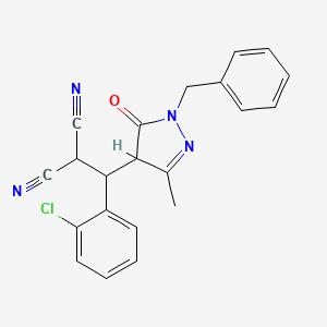 [(1-benzyl-3-methyl-5-oxo-4,5-dihydro-1H-pyrazol-4-yl)(2-chlorophenyl)methyl]propanedinitrile