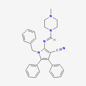 1-benzyl-2-{[(E)-(4-methylpiperazin-1-yl)methylidene]amino}-4,5-diphenyl-1H-pyrrole-3-carbonitrile