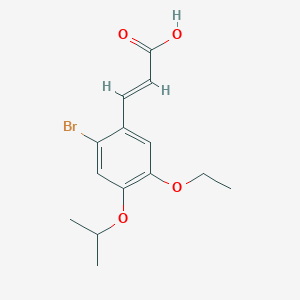 molecular formula C14H17BrO4 B10875551 (2E)-3-[2-bromo-5-ethoxy-4-(propan-2-yloxy)phenyl]prop-2-enoic acid 