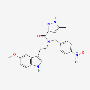 5-[2-(5-methoxy-1H-indol-3-yl)ethyl]-3-methyl-4-(4-nitrophenyl)-4,5-dihydropyrrolo[3,4-c]pyrazol-6(2H)-one