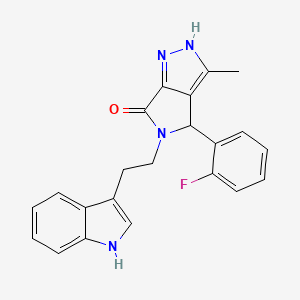 molecular formula C22H19FN4O B10875570 4-(2-fluorophenyl)-5-[2-(1H-indol-3-yl)ethyl]-3-methyl-4,5-dihydropyrrolo[3,4-c]pyrazol-6(1H)-one 