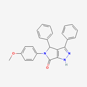 molecular formula C24H19N3O2 B10875646 5-(4-methoxyphenyl)-3,4-diphenyl-4,5-dihydropyrrolo[3,4-c]pyrazol-6(1H)-one 