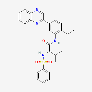 molecular formula C27H28N4O3S B10875650 N-[2-ethyl-5-(quinoxalin-2-yl)phenyl]-N~2~-(phenylsulfonyl)valinamide 