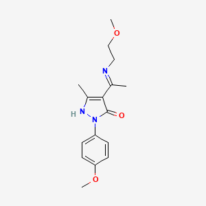 (4Z)-4-{1-[(2-methoxyethyl)amino]ethylidene}-2-(4-methoxyphenyl)-5-methyl-2,4-dihydro-3H-pyrazol-3-one