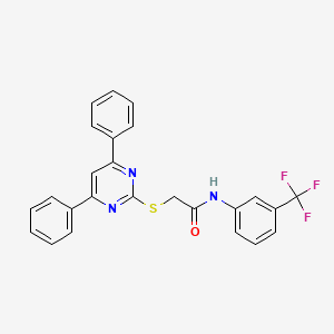 molecular formula C25H18F3N3OS B10875659 2-[(4,6-diphenylpyrimidin-2-yl)sulfanyl]-N-[3-(trifluoromethyl)phenyl]acetamide 