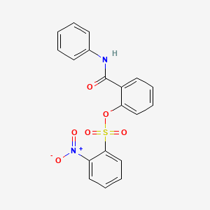 molecular formula C19H14N2O6S B10875660 2-(Phenylcarbamoyl)phenyl 2-nitrobenzenesulfonate 