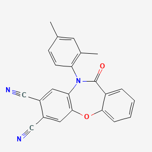 molecular formula C23H15N3O2 B10875684 10-(2,4-Dimethylphenyl)-11-oxo-10,11-dihydrodibenzo[b,f][1,4]oxazepine-7,8-dicarbonitrile 