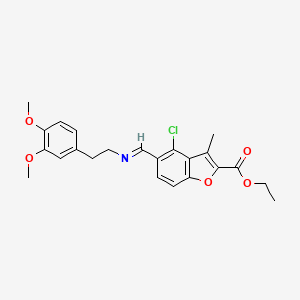 ethyl 4-chloro-5-[(E)-{[2-(3,4-dimethoxyphenyl)ethyl]imino}methyl]-3-methyl-1-benzofuran-2-carboxylate