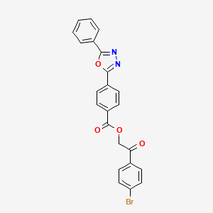 2-(4-Bromophenyl)-2-oxoethyl 4-(5-phenyl-1,3,4-oxadiazol-2-yl)benzoate