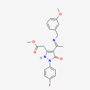 methyl [(4Z)-1-(4-fluorophenyl)-4-{1-[(3-methoxybenzyl)amino]ethylidene}-5-oxo-4,5-dihydro-1H-pyrazol-3-yl]acetate