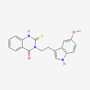 molecular formula C19H17N3O2S B10875762 3-[2-(5-methoxy-1H-indol-3-yl)ethyl]-2-thioxo-2,3-dihydroquinazolin-4(1H)-one 