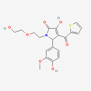 (4E)-1-[2-(2-hydroxyethoxy)ethyl]-5-(4-hydroxy-3-methoxyphenyl)-4-[hydroxy(thiophen-2-yl)methylidene]pyrrolidine-2,3-dione