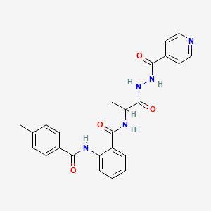 molecular formula C24H23N5O4 B10875869 2-{[(4-methylphenyl)carbonyl]amino}-N-{1-oxo-1-[2-(pyridin-4-ylcarbonyl)hydrazinyl]propan-2-yl}benzamide (non-preferred name) 