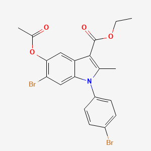 ethyl 5-(acetyloxy)-6-bromo-1-(4-bromophenyl)-2-methyl-1H-indole-3-carboxylate