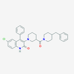 molecular formula C33H34ClN3O2 B10875901 3-{3-[(4-benzylpiperidin-1-yl)carbonyl]piperidin-1-yl}-6-chloro-4-phenylquinolin-2(1H)-one 